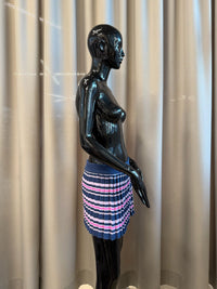 Stripey pleated skirt-TATi-APOC STORE
