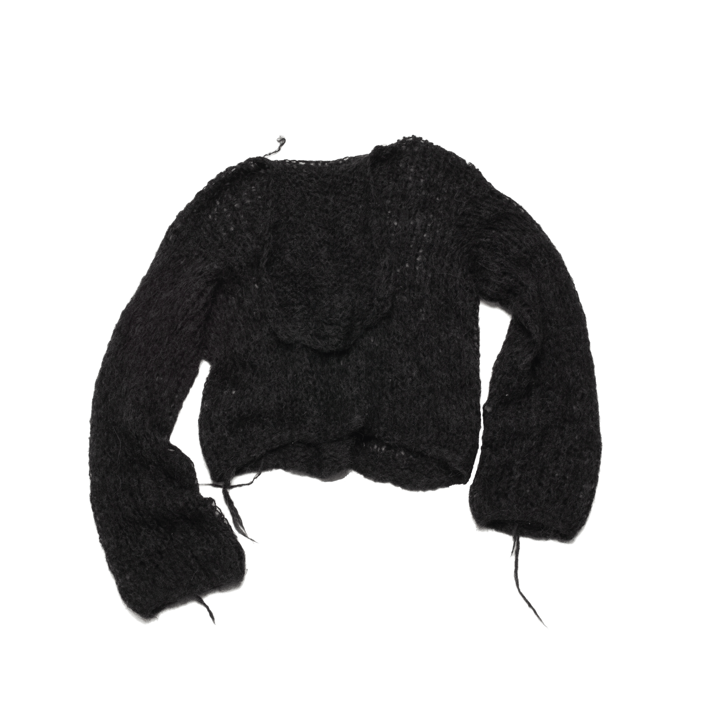 Black Knit Hoodie-VAISSEAU-APOC STORE