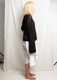 Black Knit Hoodie-VAISSEAU-APOC STORE