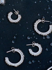 Stitched Small Hoops-Zohra Rahman-APOC STORE