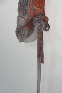 SHEER SMOCKING BLOUSE (SCARLET)-Lalameemee-APOC STORE