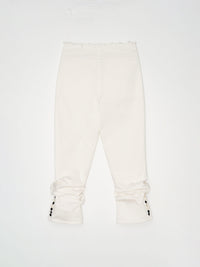 Glitched Hem Straight Cotton Pants 001 _ White-Taekh-APOC STORE