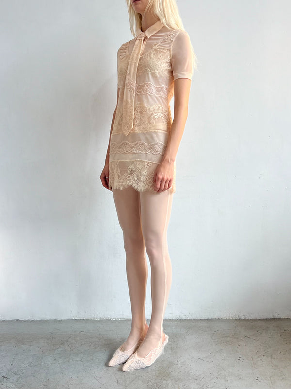 Lace Polo Mini Dress-Nastyamasha-APOC STORE