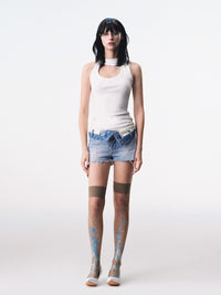 White Asymmetric Wrap Deconstructed Tank-TRINITE Studio-APOC STORE
