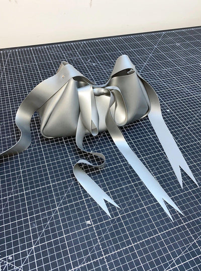 Latex Bow Bag Silver-Soft Skin Latex-APOC STORE