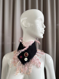 Felted Collar black/rose-TATi-APOC STORE