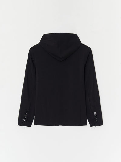 Tailored Hooded Jacket 001 _ Black-Taekh-APOC STORE