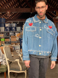 Daydream: Handmade Chainstitch Deconstructed Denim Jacket-Jetpack Hom(m)e-APOC STORE