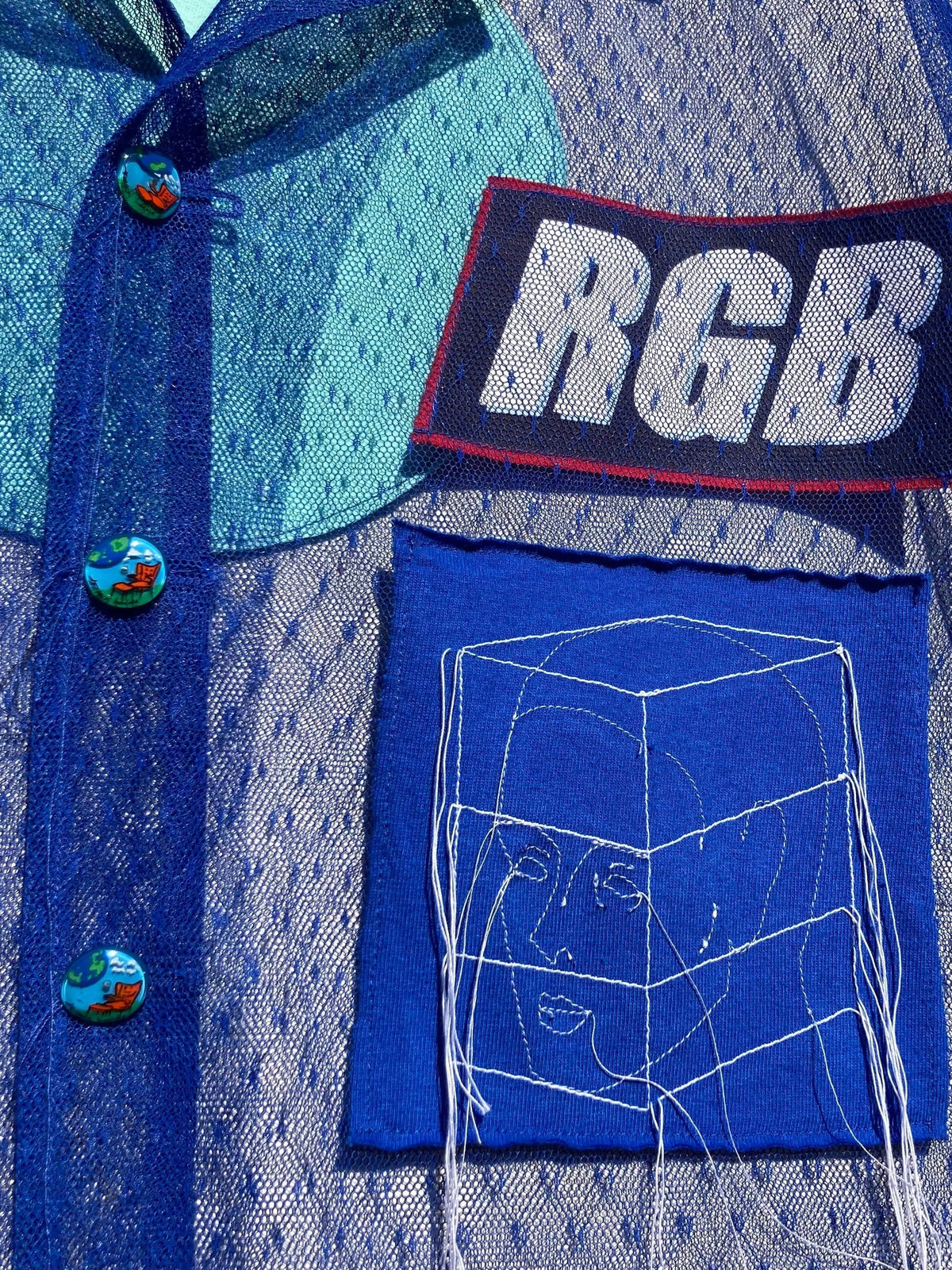 Blue Tulle Collage Shirt-Jetpack Hom(m)e-APOC STORE