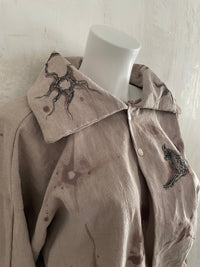 spirit animal linen jacket-Snake Divine-APOC STORE