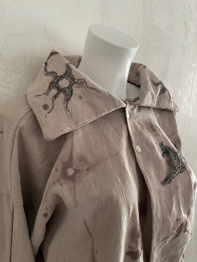 spirit animal linen jacket-Snake Divine-APOC STORE