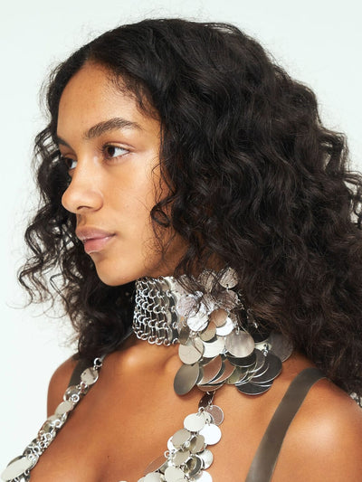 Aluminum Disc Choker - SILVER-JALACONDA-APOC STORE