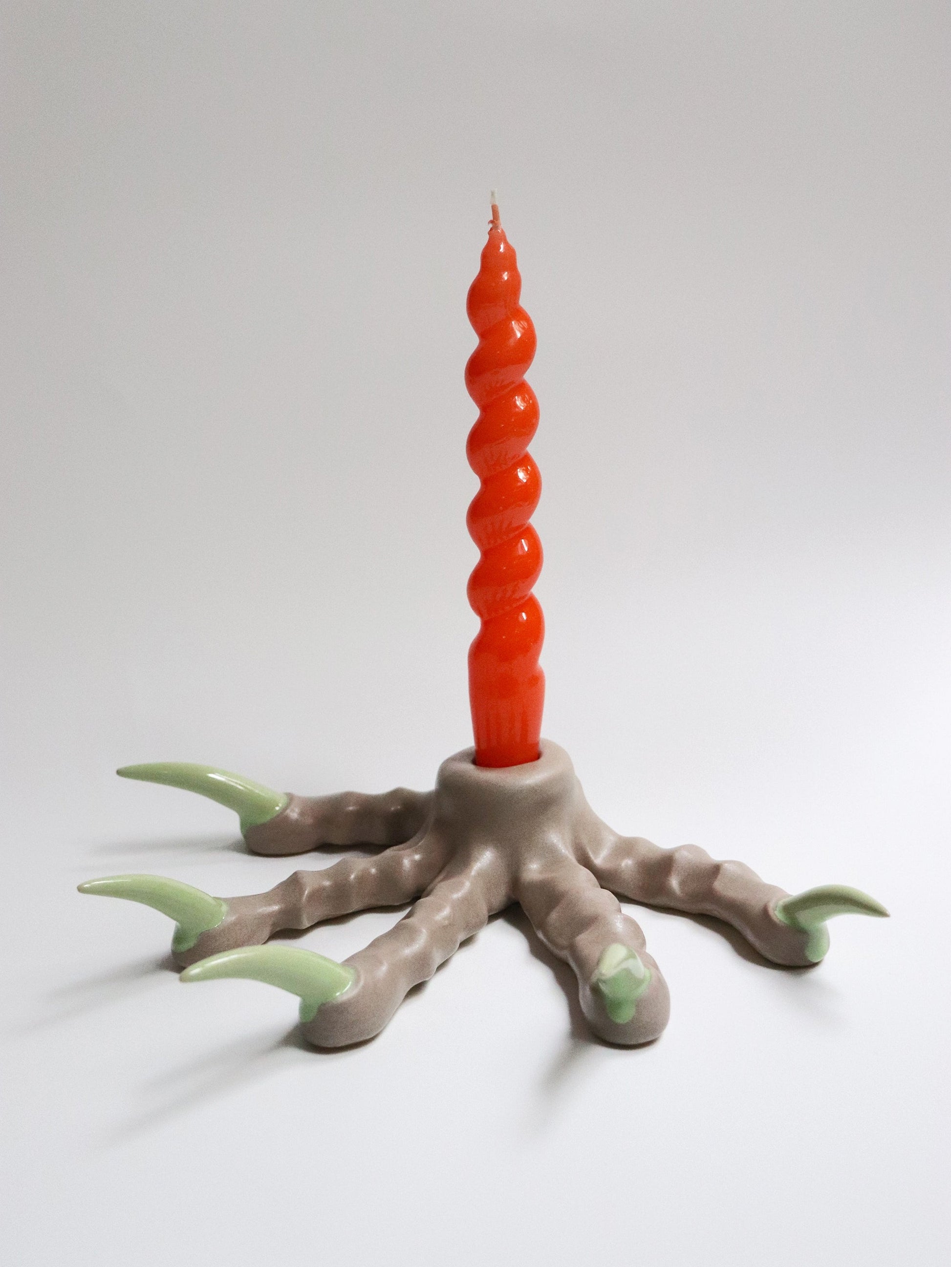 Grey Paw Candlestick with Mint Nails-Naomi Gilon-APOC STORE