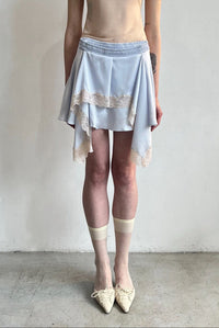 Lace-Trimmed Satin Skirt-Nastyamasha-APOC STORE