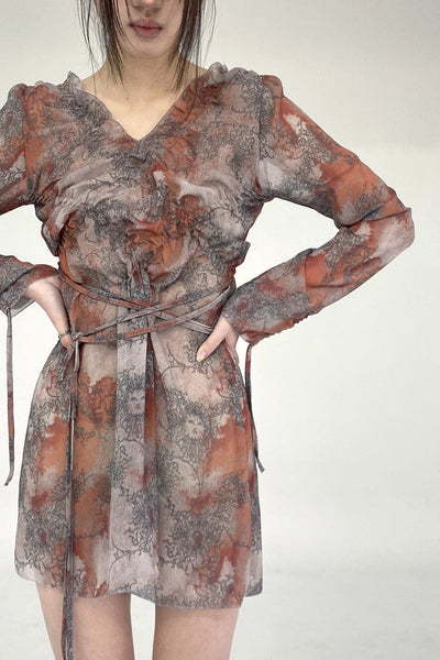 sheer smocking dress-Lalameemee-APOC STORE