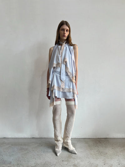 Lace-Trimmed Satin Skirt-Nastyamasha-APOC STORE