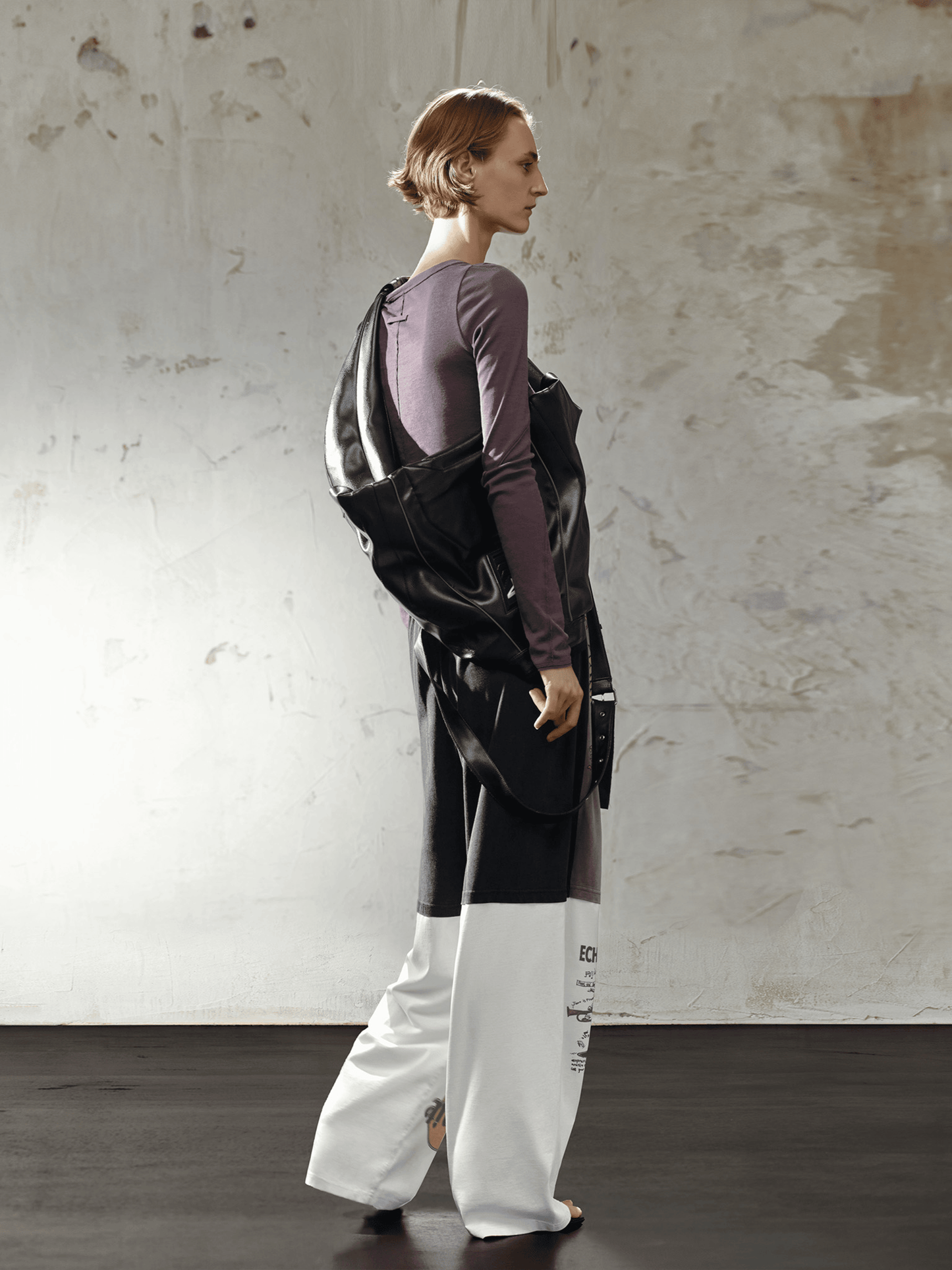 Vintage Pattern T-shirt Paneled Sport Pants-TRINITE Studio-APOC STORE