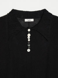 Hand Distressed collar knit001 - Black-Taekh-APOC STORE