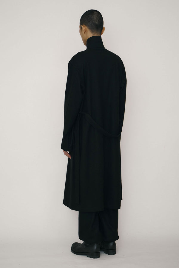 Black Wool Robe Coat-arc us arkus-APOC STORE