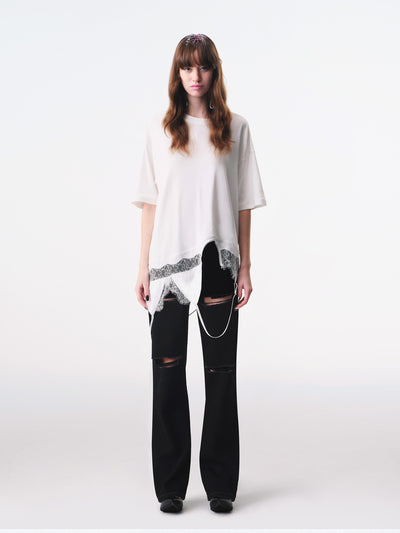 White Deconstructed Slip Top-TRINITE Studio-APOC STORE