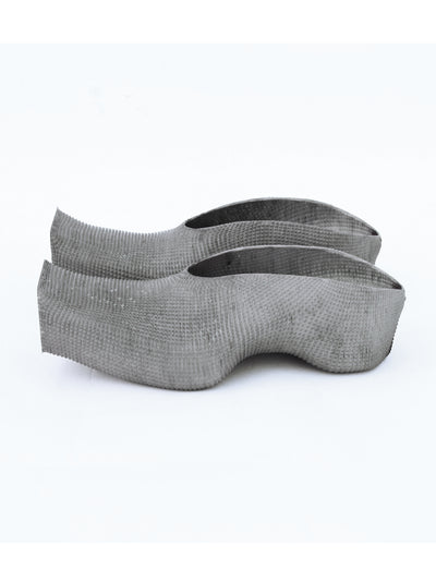 Heeled Square Toe Rubber Mules - Concrete-BODY AMPLIFICATION DEVICES-APOC STORE