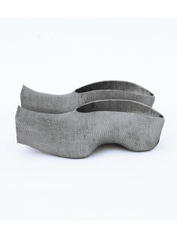 Heeled Square Toe Rubber Mules - Concrete-BODY AMPLIFICATION DEVICES-APOC STORE
