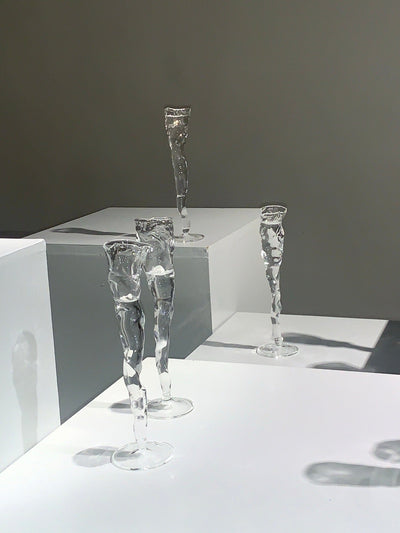Set of Glasses 0005 – Sculptural Borosilicate Wine Glasses-Rain and Rivers-APOC STORE