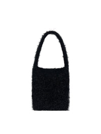 Fluffly knitted tote bag - Black-Raquel de Carvalho-APOC STORE