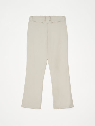 Distressed Wool Flair fit Pants 001 - Beige-Taekh-APOC STORE