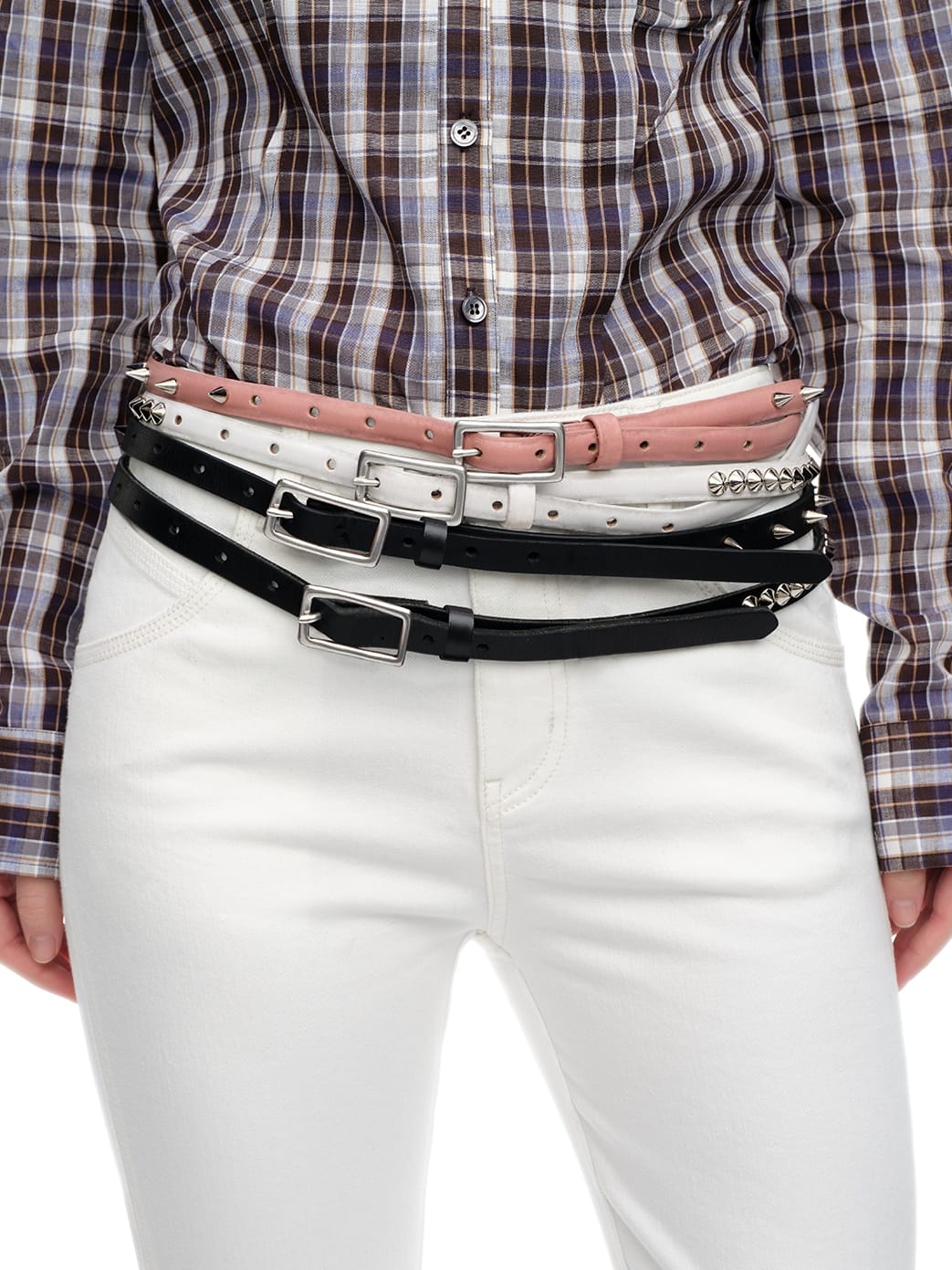 White Stud Belt-TRINITE Studio-APOC STORE