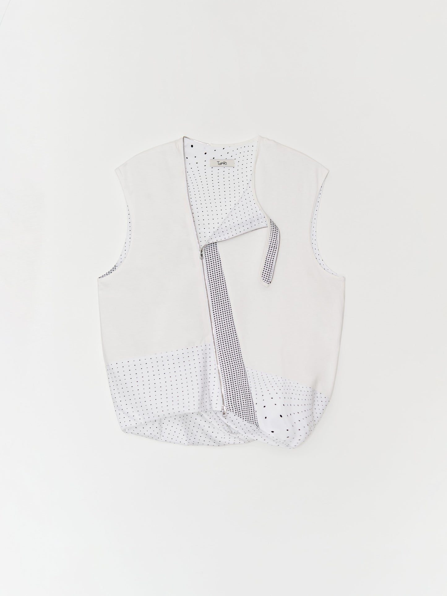 Distorted volume Jersey Vest 001 _ White-Taekh-APOC STORE