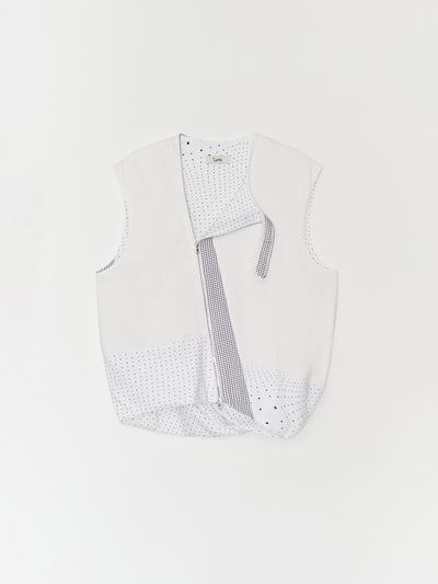 Distorted volume Jersey Vest 001 _ White-Taekh-APOC STORE