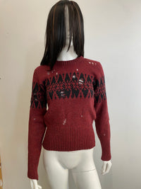 Distressed Fairisle jumper-Lilies of the Valley-APOC STORE