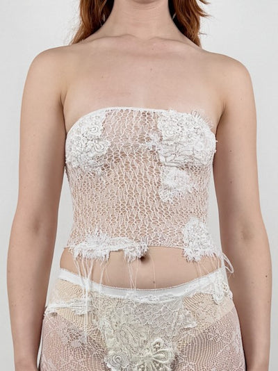 LACE TOP WHITE-Lou de Bètoly-APOC STORE