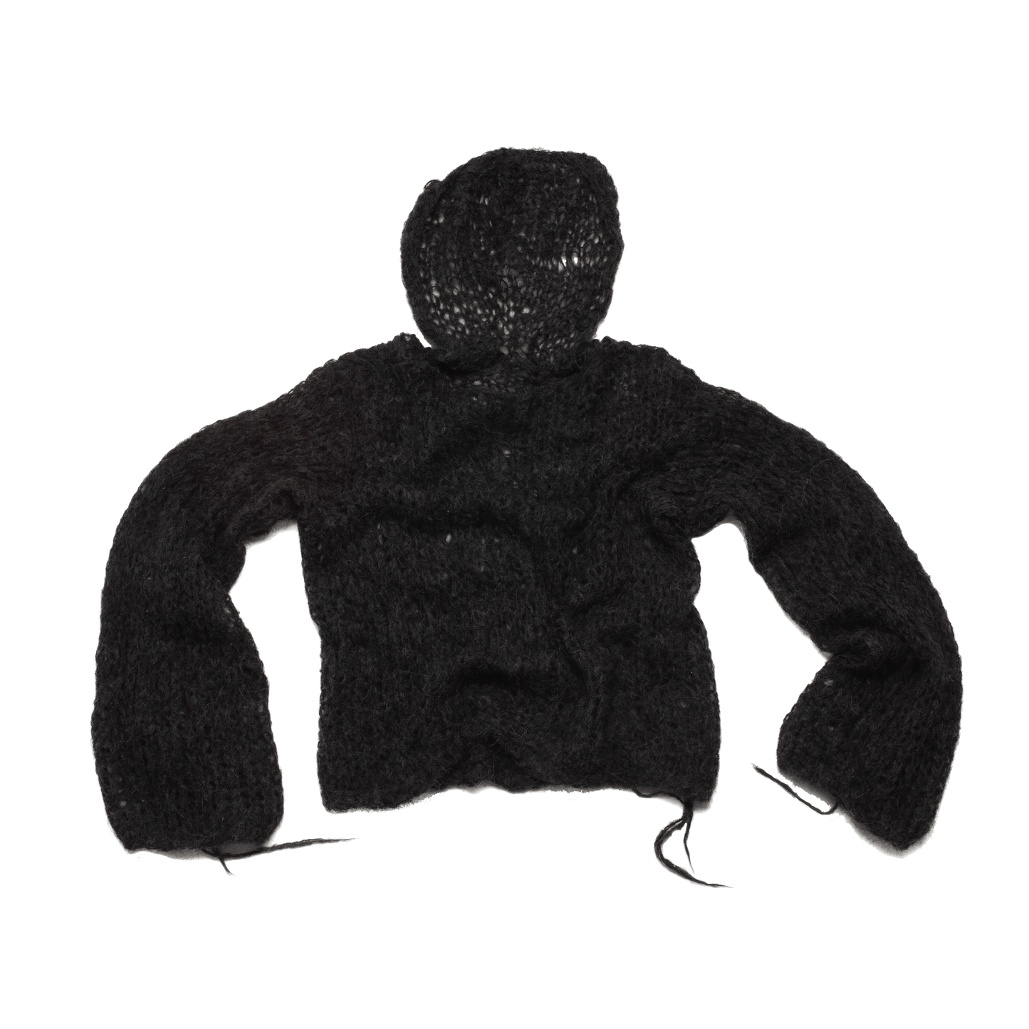 Black Knit Hoodie-VAISSEAU-APOC STORE