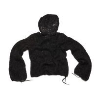 Black Knit Hoodie-VAISSEAU-APOC STORE