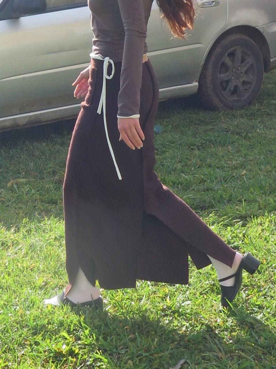 Kali skirt brown-ATH-APOC STORE