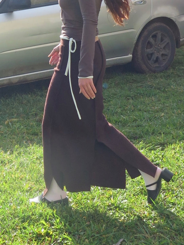 Kali skirt brown-ATH-APOC STORE