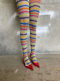 Rainbow Lace Knit Tights-Scar Kennedy-APOC STORE