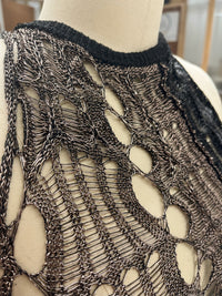 METALLIC MESH CROPPED KNIT TOP-Sania Parvez-APOC STORE