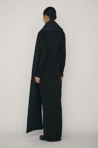 Black Faux-Suede Padded Maxi Scarf-arc us arkus-APOC STORE