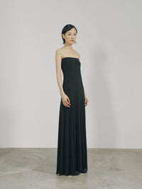 Black Skinny Flared Tube Maxi Dress – APOC STORE
