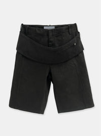 Sling Denim Shorts Black-René Scheibenbauer-APOC STORE