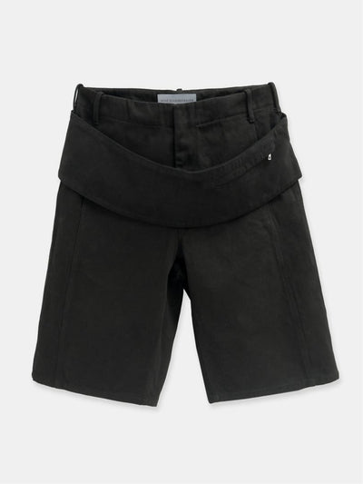 Sling Denim Shorts Black-René Scheibenbauer-APOC STORE
