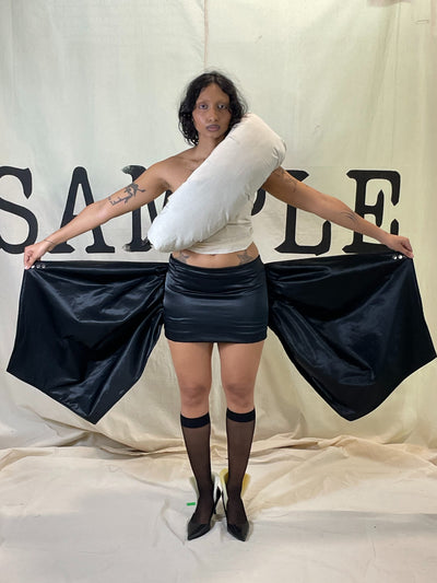 GARRMENT # 024 EXAGGERATED SIDES MINI SKIRT-S A M P L E GARMENTS-APOC STORE