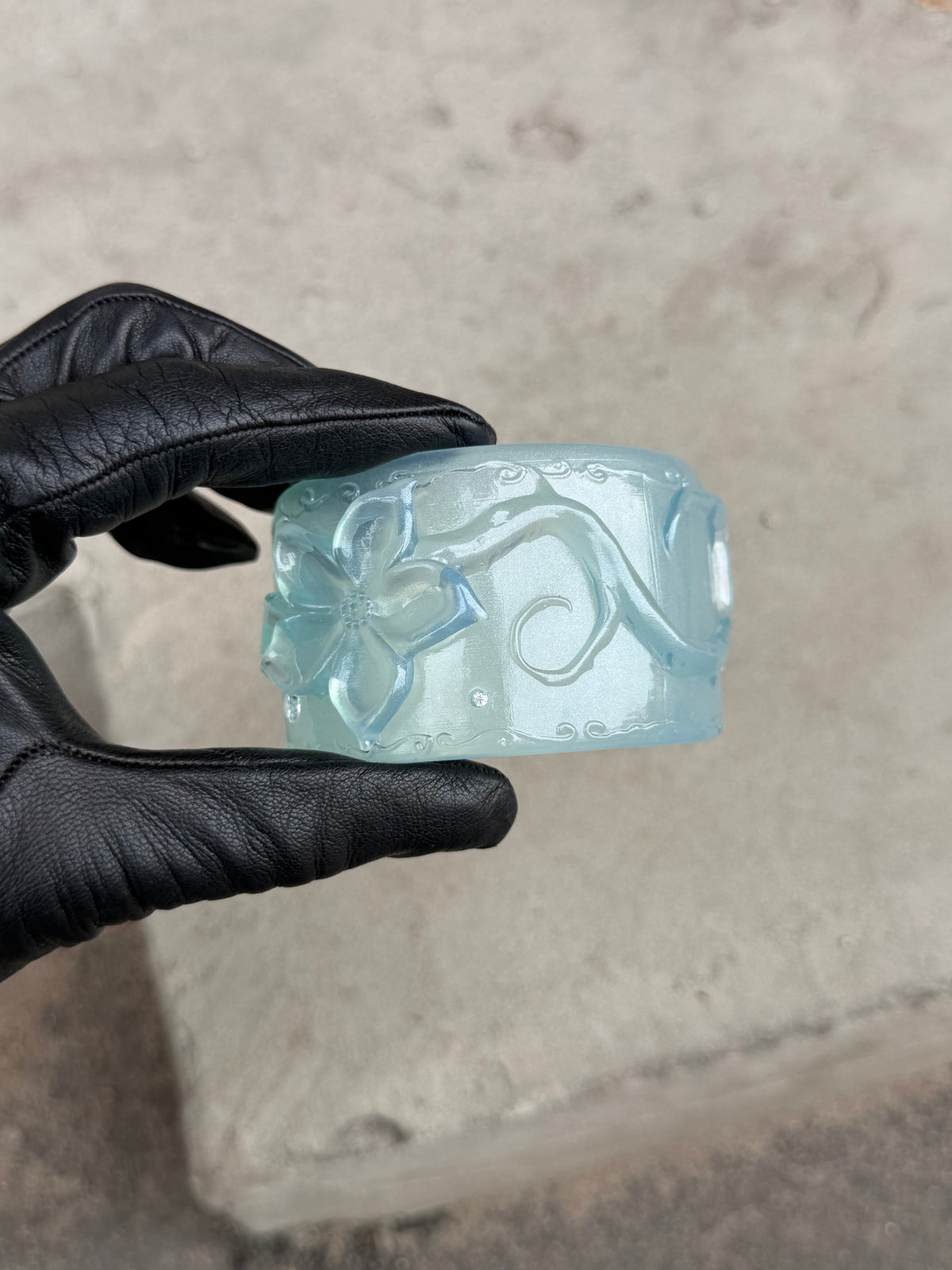 Flower Bangle - Blue Quartz-Crystal-APOC STORE