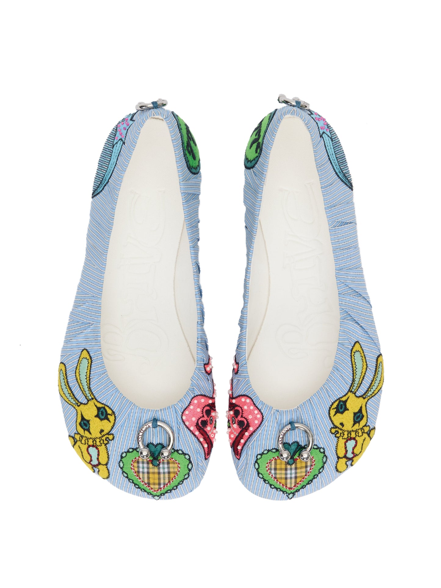 BAGGY BALLET FLATS BLUE STRIPE-BHIVE-APOC STORE