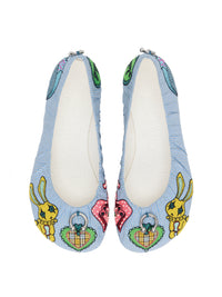 BAGGY BALLET FLATS BLUE STRIPE-BHIVE-APOC STORE