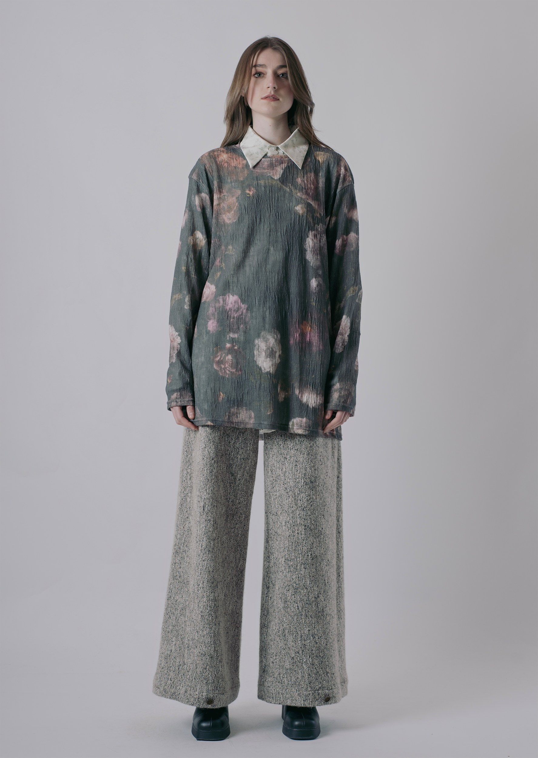 "VINTAGE FLORAL" DISTRESSED BLOUSE-KAWAkEY-APOC STORE