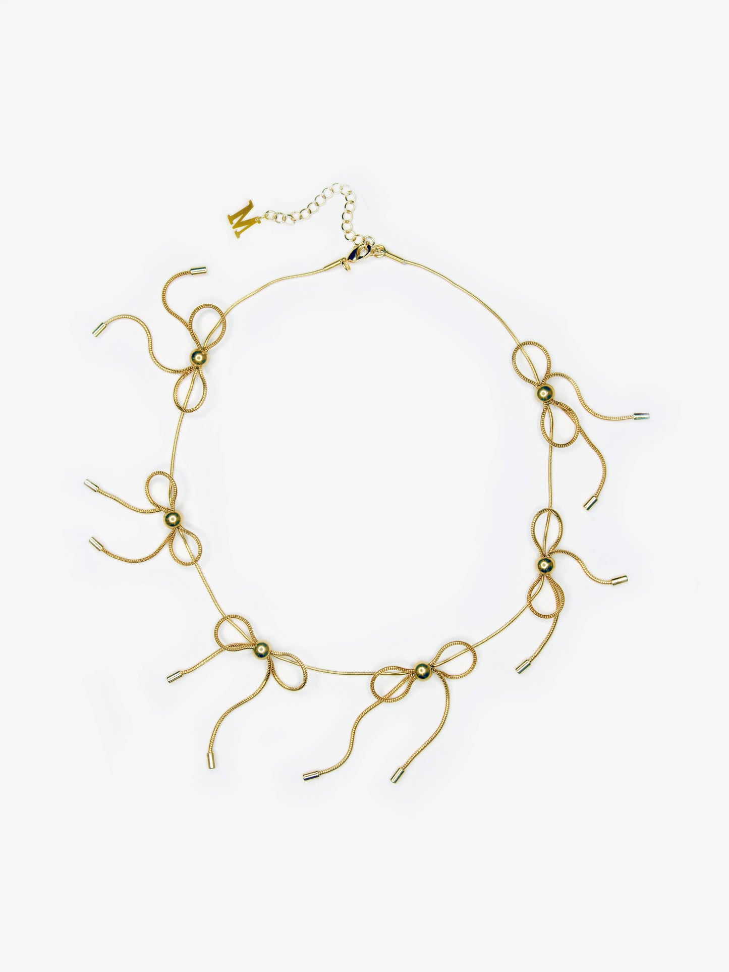 Bow Necklace Gold-Marland Backus-APOC STORE